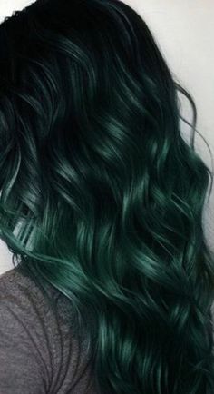 Dark hunter emerald green with faded tips clip in hair | Etsy Dark Green Hair, Rambut Brunette, Latest Hair Color, Dark Ash, Braid Hairstyle, Hair Dark, Dye Colors, Fantasy Hair, Winter Hair Color