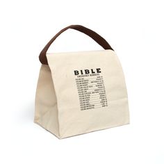 Canvas Lunch Bag With Strap, Bible Quotes Lunch Bag, Bible Emergency Numbers Lunch Bag, Bible Gift, Doggy Bag. Introducing the most stylish lunch bag in every school or office cafeteria. Its top rolls down and closes with a hook and loop tape, creating a paper lunch bag look. Made from 100% cotton canvas, it's durable and will last for ages. The strap handle makes it easy to carry around wherever you go. This bag comes in one size - 12.5" x 8" x 5.5" (20.3cm x 31.8cm x 14cm) - perfect for snacks Practical Rectangular Bags For Back To School, Practical Rectangular Back To School Bags, Rectangular Practical Back To School Bags, Large Capacity Satchel Lunch Bag For School, School Lunch Bag Satchel With Removable Pouch, Back To School Everyday Rectangular Lunch Bag, Back To School Rectangular Lunch Bag, Rectangular Lunch Bag For Daily Use, Back To School, Large Capacity Pouch Lunch Bag For School