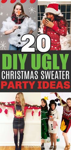 20 diy ugly christmas sweater party ideas that are easy to make and fun for the whole family