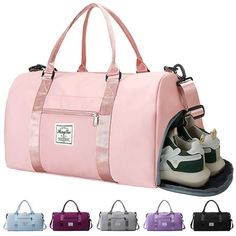 Specification: Material:High quality Oxford fabric Color:Pink Capacity:20~35L Size: Pink hand luggage bag: 52x22.5x24 cm Hand strap: 17 cm Shoulder strap shortest: 62 cm Shoulder strap longest: 118 cm Packing list: 1x Pink Gym Bag Gender: female.  Age Group: adult. Pink Casual Duffle Bag For Outdoor Activities, Pink Rectangular Duffle Bag For Outdoor Activities, Functional Pink Travel Bag For Outdoor Activities, Sporty Duffle Bag For Sports, Large Capacity Travel Bag For Sports, Casual Pink Travel Bag For Sports, Rectangular Pink Duffle Bag For Outdoor Activities, Casual Pink Duffle Bag For Gym, Practical Pink Travel Bag For Daily Use