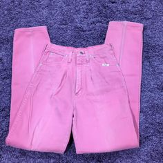 Very Good Distressed Vintage Condition Unique Fading Inner Outer Butt Side Leg. Darker On The Outside And Fade Inner. Small White Fading Spots, And One Small Darker Spot Faded Jeans, Wrangler Jeans, Colored Jeans, Tapered Legs, Women Jeans, Pink, Women Shopping, White, Color