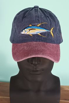 Perfect Hat for the Fisherman or woman!! Quality Embroidered Baseball Cap. More Fish Caps available on my site!     A vibrant embroidered sea turtle design pops against the denim     100% soft cotton denim provides comfort and breathability     Adjustable strap in back customizes your fit     Perfect for turtle lovers and ocean enthusiasts If you're obsessed with fishing and love ocean themes, this cap is a must-have accessory. Wear it to show your passion for marine life while keeping the sun o Casual Trucker Hat With Embroidered Short Brim, Casual Cotton Fishing Hat, Casual Embroidered Trucker Hat With Short Brim, Casual Fishing Hat With Visor, Casual Short Brim Baseball Cap For Fishing, Casual Short Brim Trucker Hat For Fishing, Casual Curved Brim Trucker Hat For Fishing, Casual Baseball Cap For Fishing, Casual Snapback Trucker Hat For Fishing