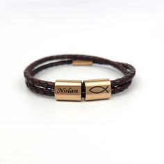 This fashionable engraved leather bracelet is a great gift at any occasion ( Birthday, Father's Day, Wedding, Engagement, Valentine's Day, Anniversary Day ) for Dad, Groomsman, Groom, Best Man, husband, boyfriend, friend, family etc. *        Size: The bracelets Inner circumference are from 5.9"(15cm) to 9.1"(23cm),follow the instruction from the picture,choose the size that suits you,any problem or need other size,feel free to give me a message please. Width 0.8cm; Beads size: 1.4cm X 1.1cm. * Genuine Leather Bracelet, Handmade Leather Bracelets, Unique Bracelets, Velvet Bag, Personalized Bracelets, Rose Gold Plates, Handmade Bracelets, Cuff Bracelets, Leather Bracelet