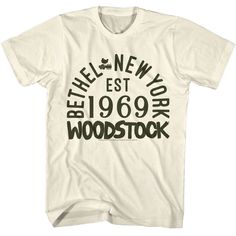 28.99 USD WOODSTOCK Men's T-shirtMade of quality 100% CottonFull-color vintage style print to the chestDouble needle sleeve and bottom hemPre-washed to minimize shrinkageRegular fitCrew neckShort length sleevesBack is blankAbout American ClassicsAmerican Classics are classic American! AC produces quality 100% licensed t-shirts and apparel since 1994. Sold in global stores and includes a wide variety of licensed tees from classic movies and TV shows to Musicians and American Icons. Officially… Bethel New York, Woodstock Poster, Sublime With Rome, Hippie Music, Woodstock 1969, Cricut Shirts, Vintage Hippie, Music History, Woodstock