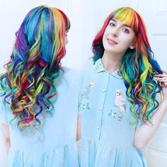 IG's @katehannah got the most gorgeous rainbow hair from the stylists at Hairhouse Warehouse! They used Hot Hot Pink, Atomic Turquoise, Ultra Violet, Electric Lizard and Electric Banana! Blonde Extensions, Diy Dye, Candy Hair, Manic Panic, Hair Raising, Unicorn Hair, Hair Shows, Clip In Extensions, Crazy Colour