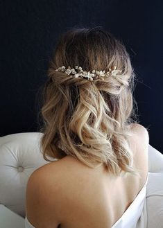 Romantic Curls, Floral Hair Pins, Penteado Cabelo Curto, Wedding Hairstyles Updo, Wedding Hairstyles For Long Hair