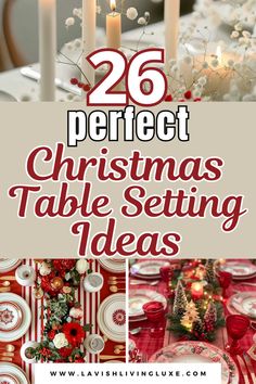 Christmas table settings Christmas Table Scapes Ideas Holidays, Elegant Christmas Tablescapes, Elegant Table Settings Classy, Christmas Centerpieces For Table Elegant, Christmas Table Scapes, Christmas Wedding Table Decor, Christmas Dinner Table Ideas, Buffet Table Arrangement, Christmas Tablescapes Elegant