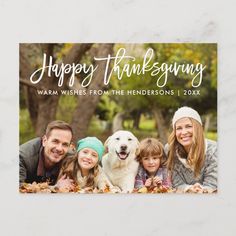 a family photo with the words happy holidays on it and an image of a dog