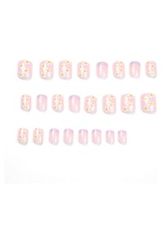 Types Of Fake Nails, Purple Acrylic Nails, Edge Nails, Pink Manicure, Flower Nail Designs, Fake Nails With Glue