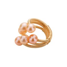 OMARA PEARL RING (peach) Pearl Cocktail Ring, Conch Pearl, Akoya Pearl Necklace, Champagne Bubbles, 7 Up, Pearls Diy, Saltwater Pearls, Mabe Pearl