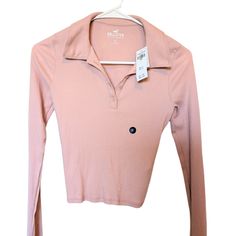 Nwt Hollister Size S Pink Long Sleeved Collared Shirt Size: Small Ptp: 13" Sleeve: 25" Pink Collared Long Sleeve Crop Top, Retail $24.95 Pink Collared Stretch Top, Pink Stretch Collared Tops, Light Academia, Hollister Tops, Collared Shirt, Long Sleeve Crop, Long Sleeve Crop Top, Hollister, Long Sleeve Tees