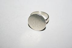 Vintage sterling silver ring. Good condition, minor wear commensurate to age. See photos for measurements. Sterling Silver Engraved Ring With Hallmarks, Sterling Silver Initial Ring With Hallmarks, Sterling Silver Monogram Rings, Classic Silver Ring With Monogram, Classic Silver Monogram Ring, Silver Engraved Monogram Ring, Monogrammed Sterling Silver Rings, Silver Monogram Ring For Formal Occasions, Formal Silver Monogram Rings