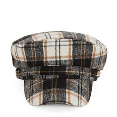 Mix up your hat game in cooler temps with this chic Mixit women's plaid cadet hat. Made from a soft wool blend, this hat is perfect to pair with a turtleneck and straight-leg jeans. Base Material: 95% Polyester, 5% WoolFiber Content: 52% Polyester, 24% Rayon, 10% Acrylic, 8% Nylon, 4% Other 5% Or Less, 2% WoolLining: LinedLining Material: PolyesterCare: Spot CleanBrim Width: 2 InchCountry of Origin: Imported Trendy Wool Cap, Trendy Cap For Fall, Trendy Fall Cap Hat, Plaid Short Brim Hat For Winter, Plaid Short Brim Winter Hat, Plaid Wool Hats For Fall, Winter Plaid Hat With Short Brim, Fall Plaid Wool Hats, Plaid Short Brim Hat For Fall