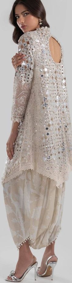 Elegant Designer Dupatta With Sequins, Traditional Formal Dupatta With Sequins, Elegant White Sequined Dupatta, Pakistani Salwar Suit, Luxury Pret, Pakistani Salwar, Open Jacket, Salwar Suit, Salwar Suits