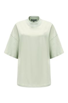 The oversize drop shoulder t-shirt is 100% natural. Made with premium cotton, it will retain its shape after washes. Slight mock neck and seam running down the back makes this classic t-shirt not so ordinary. Style #: WKSH922 Casual High-neck Tops For Everyday, Cotton Funnel Neck Top With Relaxed Fit, Relaxed Fit Cotton Funnel Neck Top, Funnel Neck Tops With Relaxed Fit, Everyday Relaxed Fit Tops With Funnel Neck, Relaxed Fit Funnel Neck Top For Everyday, Everyday Relaxed Fit Funnel Neck Tops, Casual High Neck T-shirt, Casual High-neck T-shirt