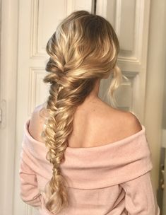 Fishtail Braid Formal, Messy French Braid Wedding, Formal Fishtail Braid, Fancy Braided Hairstyles Prom, Prom Hair Dos, Formal Braided Hairstyles, Long Blonde, Long Blonde Hair