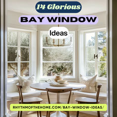 Designed to just out from the walls of the home, bay windows can bring lots of benefits to the room. They supply an extra dose of natural light while giving the room a unique personality. Bay windows look good from the inside but also contribute to a more stylish exterior appearance. The use of bay windows represents a staple of Victorian architecture. The main concept refers to embracing more of the natural world outside and allowing the window area to become the centerpiece of the room. Living Room Bay Window Ideas, Bay Window Ideas Kitchen, Bay Window Ideas Living Room, Living Room With Bay Window Layout, Bay Window Inspiration, Bay Window Curtain Ideas, Bay Bow Windows, Bay Window Living Room