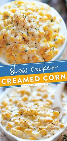 SLOW COOKER CREAMED CORN, thanksgiving side dishes, thanksgiving dinner recipes Crockpot Sides For Easter, Slow Cooker Cream Corn, Easter Sides Crockpot, Easter Dinner Ideas Crockpot, Thanksgiving Sides Crockpot Easy Recipes, Easter Corn Side Dishes, Must Have Thanksgiving Dishes, Easter Side Dishes Crockpot, Thanksgiving Sides Dishes Crockpot