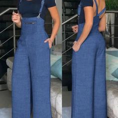 Suspender Jumpsuit, Overall Pants, Casual Jumpsuit, Jumpsuit Fashion, Top Fabric, Wide Leg Jumpsuit, Pocket Design, Jumpsuits For Women