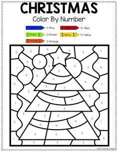 Christmas Color by Number, Holiday Activity for Kids, Christmas Themed Color by Numbers, Home and School Coloring Activity - Etsy Canada Color By Letter, Number Worksheets Kindergarten, Christmas Math Activities, Color By Number Printable, Worksheet For Kids, Christmas Kindergarten, Math Coloring