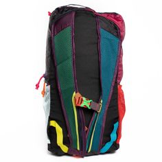 DEL DIA COLLECTION Vibrant, repurposed 600D nylon pieces are sewn into fun, lightweight accessories. Each in a unique one-of-a-kind colorway. A stowable pack that deploys for fast-and-light day trips and other excursions. Organized inside and out with pockets, sleeves and dividers. Ultra-light, adjustable mesh shoulder straps. Dimensions: 19 x 11 x 4" Weight: 12 oz. Each piece has a one-of-a-kind colorway. *Available in Assorted Colors: (Please note: No two colors are the same, if you have a col Nylon Climbing Backpack, Multicolor Nylon Bag For Outdoor, Multicolor Nylon Bags For Outdoor Use, Functional Multicolor Bags For Outdoor Activities, Multicolor Standard Backpack For Adventure, Functional Multicolor Outdoor Bags, Multicolor Adventure Backpack, Red Nylon Functional Backpack, Functional Purple Nylon Backpack