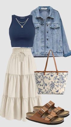 Hope Floats Outfits, Modest Feminine Summer Outfits, Scotland Outfits Summer, Modest Feminine Outfits Casual, Celana Jins Wanita, Sagittarius Style, Teacher Fits, Spain Summer, Rok Outfit