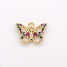 Thank you for reading my listing Description! Item specs as below Measurement: 14.3mmx10.5mm Material: Copper, Gold Plated Quantity: 1 Piece Lead Nickel Free Golden Butterfly, Crystal Ornament, Gold Butterfly, Butterfly Charm, Dangle Charms, Stylish Jewelry, Bracelet Necklace, Jewelry Findings, Charm Pendant