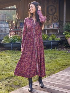 Boho Winter Dresses, Comfy Dresses To Wear At Home, Boho Dress Winter, Dresses In Winter, Modesty Dress, Boho Prints, Maxi Dresses Fall, Cotton Maxi Dress, Effortless Outfit