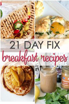 21 day fix breakfast recipe collage