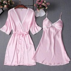 Pola Bra, Elegant Sleepwear, Pijamas Women, Satin Chemise, Summer Sleepwear, Sleepwear Fashion, Women's Robe