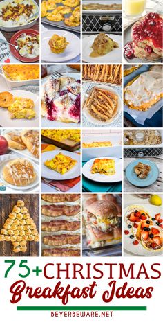 a collage of christmas breakfast ideas