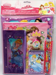 disney princess stationery set with pencils and markers