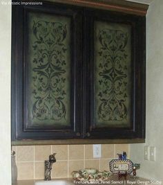 Firenze Classic Panel Stencils - Painted Furniture Panel Stencils - Royal Design Studio Stencil Kitchen Cabinets, Fairy Cabin, Tax Humor, Stenciled Doors, Natural Wood Kitchen Cabinets, Update Doors, Kitchen Cabinet Inspiration, Natural Wood Kitchen, Kitchen Technology