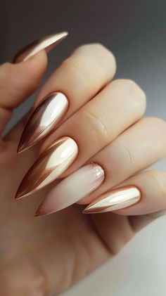 Silver Toenails, Cateye Fall Nails 2024, Fall Stiletto Nails Design 2024, January Nail Designs, Season Nails, Bridal Nails Designs, Fall Acrylic, January Nails, Korean Nail Art