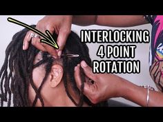 Inter Locs Hair, Retwisting Locs Tutorials, Interlocks Locs, How To Retwist Your Own Locs, Loc Interlocking, How To Retwist Dreads