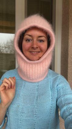 Winter Knitted Bonnet, One Size Winter Bonnet For Cold Weather, Cozy Full Face Warm Hat, Warm Bonnet For Cold Weather, One Size, Warm Bonnet For Cold Weather, One Size Fits All, Cozy Winter Bonnet, Cozy Winter Bonnet One Size, Winter Hooded Balaclava, Hooded Winter Balaclava