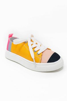 Trendy Multicolor Non-slip Sneakers, Non-slip Lace-up Spring Canvas Shoes, Non-slip Lace-up Canvas Shoes For Spring, Trendy Low-top Canvas Shoes For School, Yellow Canvas Shoes With Rubber Sole, Sporty Multicolor Cotton Sneakers, Trendy School Sneakers For Spring, Summer School Lace-up Canvas Shoes, School Sneakers With Vulcanized Canvas Sole