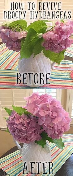 two vases filled with flowers sitting on top of a table next to each other