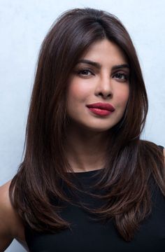 Deep U Haircut, Priyanka Chopra Haircut, Bangs Diy, Priyanka Chopra Hair, Hair Color For Warm Skin Tones, Hair Color For Brown Skin, Sleek Short Hair, Grey Hair Transformation, Black Hair Balayage