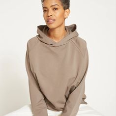 Nwt French Terry Pull Over Hoodie Grey Gull (Khaki) Us Size Small=14/16. Please See Universal Standard Website For Sizing Info. Womens Henley, Raglan Hoodie, Universal Standard, Womens Sweatshirts Hoods, Athleisure Casual, French Terry Hoodie, Khaki Color, Grey Hoodie, Black Tank Tops