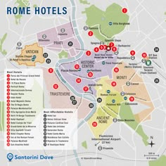 a map of rome with all the hotels on it