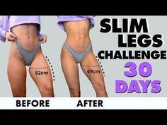 Lose few inches around your legs with this challenge and burn fat. Do this challenge 3-4 times a week for 30 Days. The ideal diet during this 30 days is low ... Legs Challenge, Slim Legs Workout, Leg Challenge, Toned Legs Workout, 12 Minute Workout, Leg Workout At Home