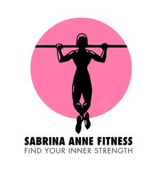 the logo for sabiana anne fitness, which is located in front of a pink circle