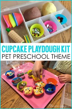 cupcake playdough kit for pet preschool theme