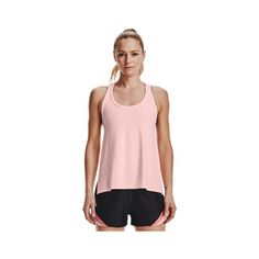 Stay active and comfortable in the Under Armour UA Knockout Tank Top for Ladies. 4-way stretch maximizes movement, so you can complete any sport or training with total confidence. Breathable 90% polyester/10% elastane material wicks away sweat and dries fast, allowing you to stay comfortable when the activity level heats up. Anti-odor technology keeps you feeling fresh, even after a workout. Also features T-back straps and a dropped, shaped hem. The Under Armour UA Knockout Tank Top for women is Racerback Running Activewear With 4-way Stretch, 4-way Stretch Racerback Activewear For Running, Racerback Activewear With Light Support For Running, Technical Racerback Activewear For Training, Athletic Fit Racerback Activewear For Running, Sweat-resistant Racerback Activewear For Running, Sporty Racerback Activewear For Running, Medium Support Racerback Activewear For Running, Sporty Athletic Fit Activewear For Light Sports