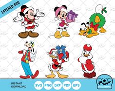 mickey mouse and friends svg clipart set for use in the digital file format