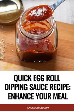 Egg Roll Dipping Sauce Recipe Egg Roll Sauce Easy, Egg Roll Sauce Recipe, Chinese Dipping Sauce Recipes, Egg Roll Sauce, Egg Roll Dipping Sauce, Sauce For Eggs, Homemade Egg Rolls, Asian Appetizers, Dipping Sauces Recipes