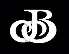 the letter b and c are made up of two intertwined letters in white on black