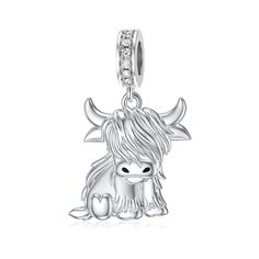 PRICES MAY VARY. Highland Cow Charm for Bracelet: Super cute Scottish Highland cow. A unique charm bead for necklace and bracelet to match as you wish. Trendy jewelry for gifting as well as for yourself. Material: 925 sterling silver Highland Cow Bracelet Charms. Hypoallergenic, lead-free, nickel-free, cadmium-free. Excellent polishing technology makes every detail smooth and bright. Size(Fit for Bracelet & Necklace): Charm: 0.57*0.53inch. Hole Size about 4.5~4.8mm(0.18inch), which can pass thro Cow Jewelry, Highland Cow Gifts, Scottish Highland Cow, Cow Gifts, Charms For Bracelets, Necklace And Bracelet, Highland Cow, Trendy Jewelry, Unique Charms