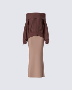 You gotta love a cute lil monochromatic moment 🤎 With a casual chic vibe and cozy feel - this two piece set, featuring a brown off shoulder sweater top and taupe maxi skirt, is the perfect look to dress up or down ✨ Chic Brown Maxi Skirt For Fall, Casual Brown Maxi Skirt For Fall, Beige Maxi Skirt For Fall, Chic Fitted Brown Maxi Skirt, Chic Maxi Skirt For Loungewear, Chic Loungewear Maxi Skirt, Brown Maxi Skirt For Day Out, Sharona Fleming, Modest Spring Outfits